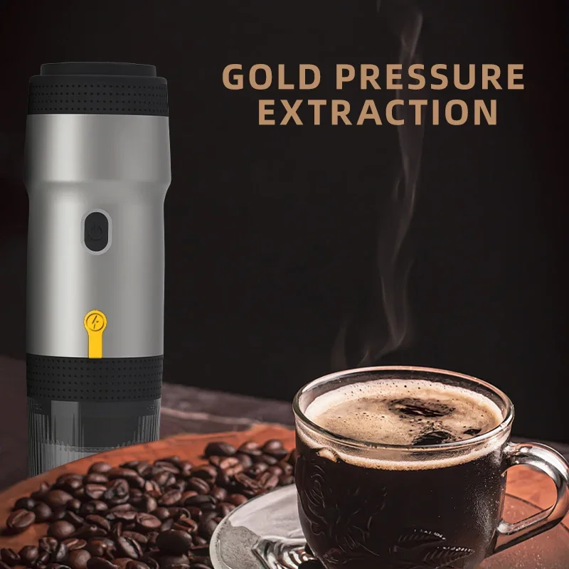 Wireless Electric Portable Espresso Coffee Machine for Car & Home Camping Coffee Maker 3-in-1 Capsule Powder Travel Coffee Maker