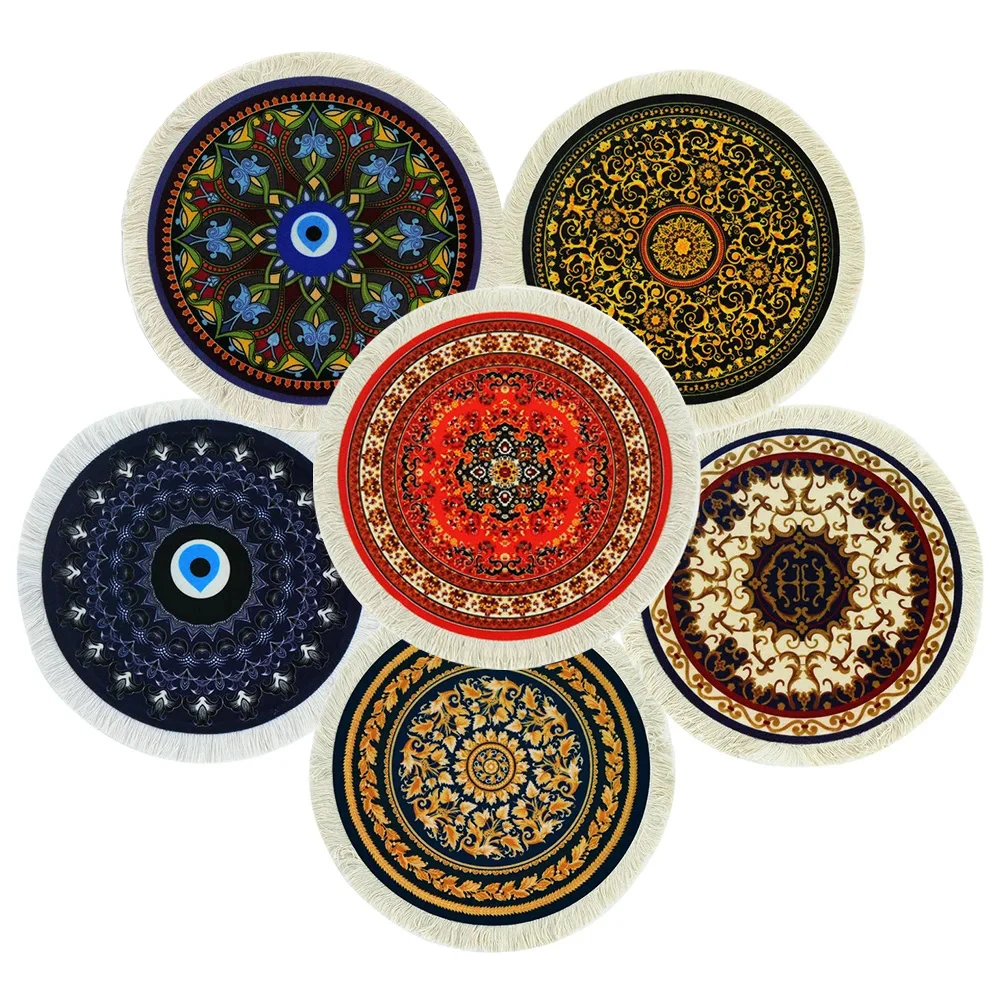 

Mouse Pad Carpet Placemat Persian Style Coaster Plate Teapot Pad Fringed Edge Desk Mat Office Accessories Keyboards Desk Pad