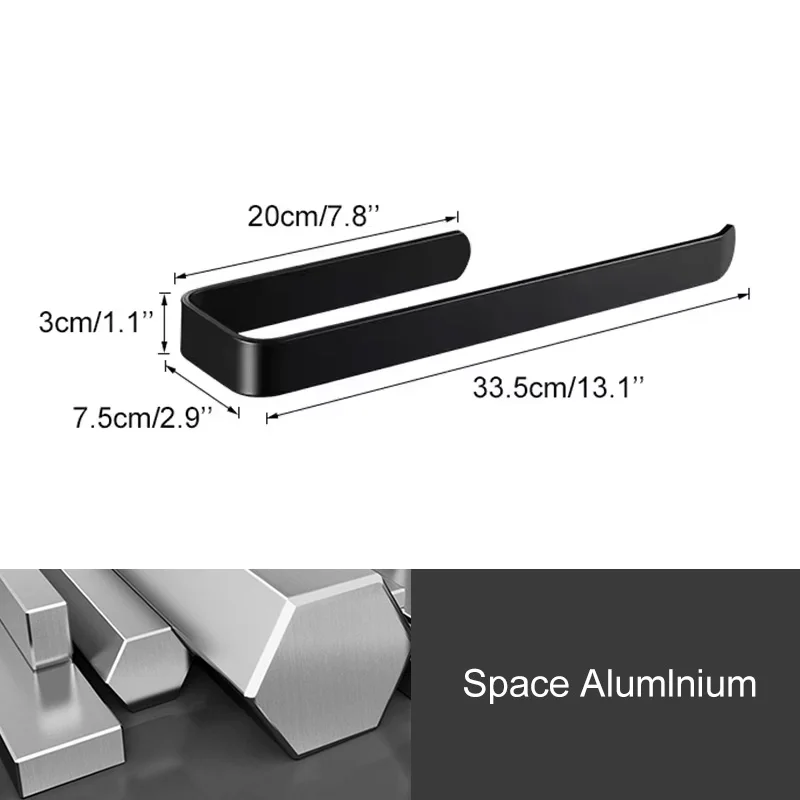 MOLI Black White Self Adhesive kitchen Paper holder Toilet Paper Roll Holder Kitchen Roll Tissue Stand Organizer AluminumML65B-1 - view 2