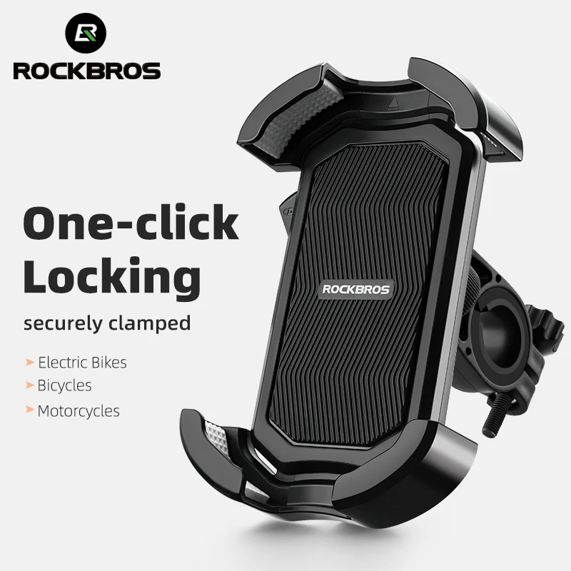 ROCKBROS Bicycle Phone Mount 4.7-6.8 Inch Shockproof 360° Rotate E-bike Motocycle Bike Phone Holder Cycling Phone Stand Bracket