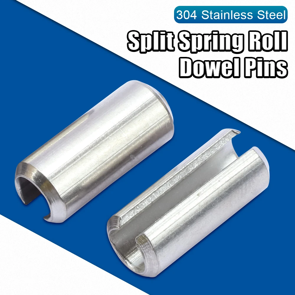 NINDEJIN 5-50pcs Split Spring Roll Dowel Pins M2 M3 M4 M5 M6 M8 M10 M12 Stainless Steel Slotted Spring Pin for Automotive Repair