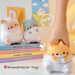 1pc Cartoon Cat Squeeze Toys Decompression Doll Squeeze Toys Kawaii Stress Release Plushie Slow Rebound Release Anxiety Toy