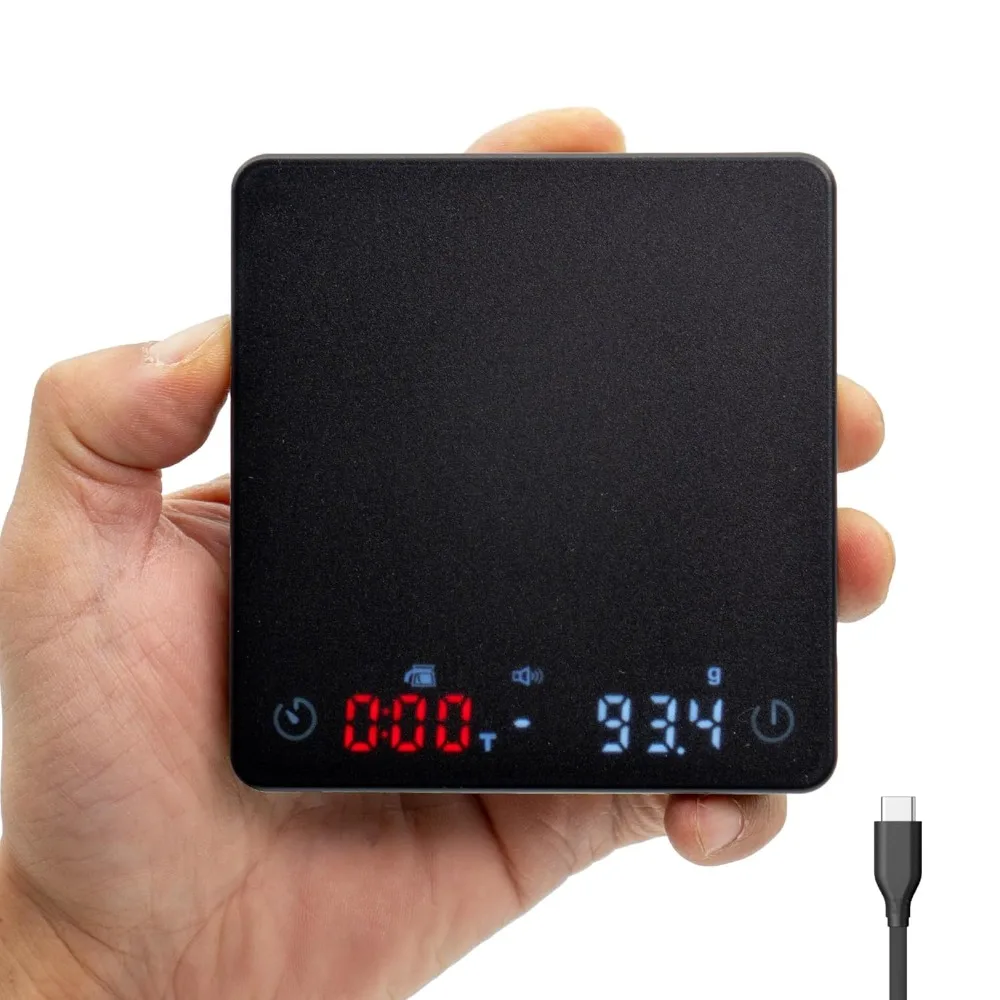 

F5 Mini Coffee Scale Automatic Timing Function Rechargeable USB 3kg/0.1g High Precision Scale for Espresso Hand-Poured Coffee