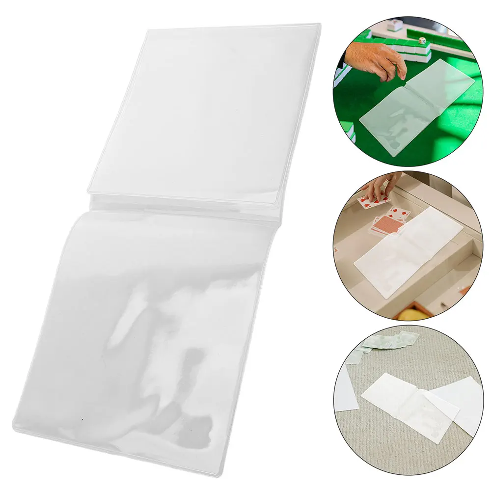 Plastic Mahjong Card Cover Foldable Holder Protective Sleeve for Score Cards Game Supplies Transparent Domino Gaming