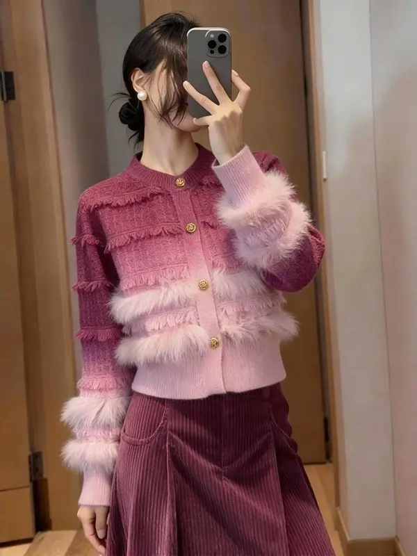 

Sweet adient Knitwear Women's Faion Casual Sle Long Sve Sweater Winter New Arrival ular Trendy Coat Soft Medium F...