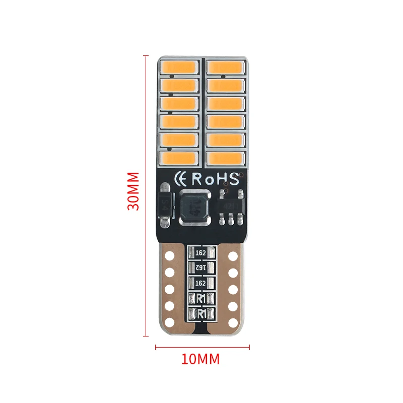 10 sztuk IC T10 W5W 194 501 Led Canbus bez błędu wewnętrzna lampka samochodu T10 24SMD 4014 Chip czysta biała kontrolki żarówki 12V