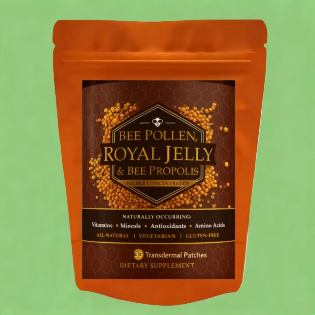 Supercharger inmunológico con infusión de gelatina real de KLV: parches transdermicos de propóleo y polen de abeja, 30 parches/bolsa, suministro de 1 mes