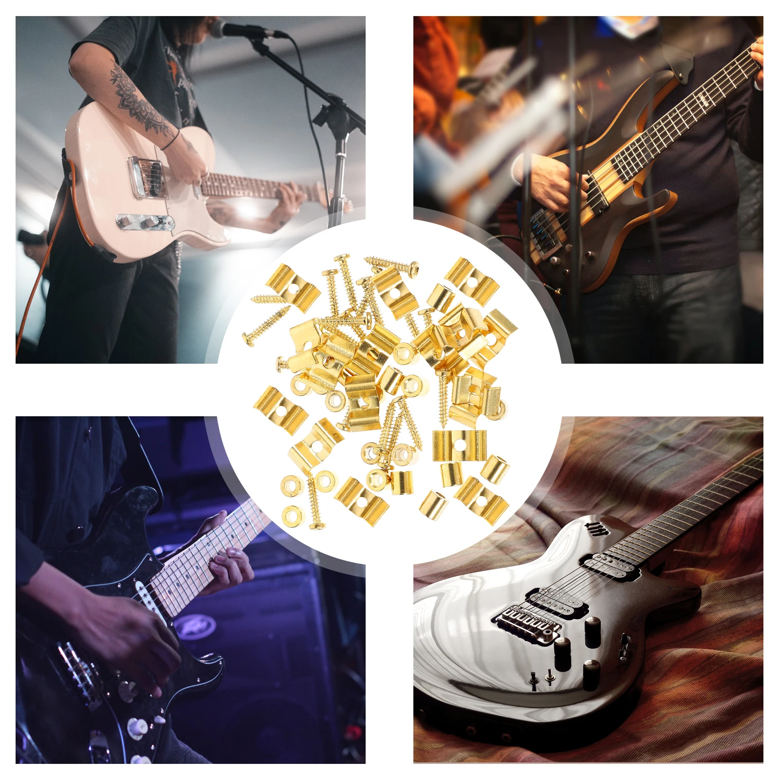 

10 set Guitar String Retainer Metal Headstock String Trees Electric Guitar Parts Small Light Durable Stable Strings Tension Tool