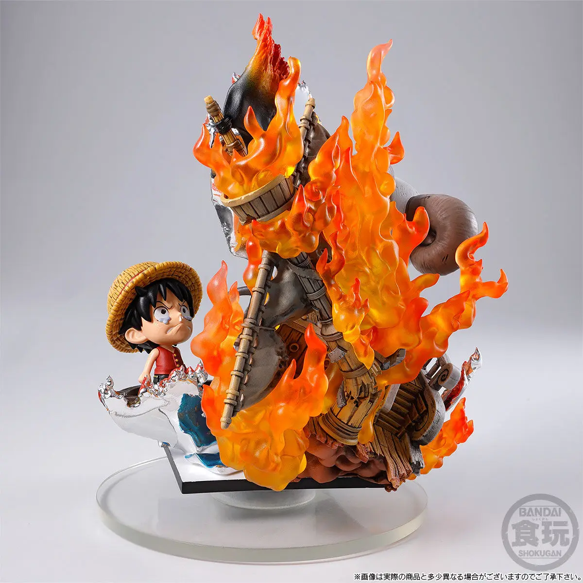 Oryginalna figurka BANDAI SHOKUGAN ONE PIECE Monkey D. Luffy The Advancing Merry, figurka anime z PVC, model zabawka
