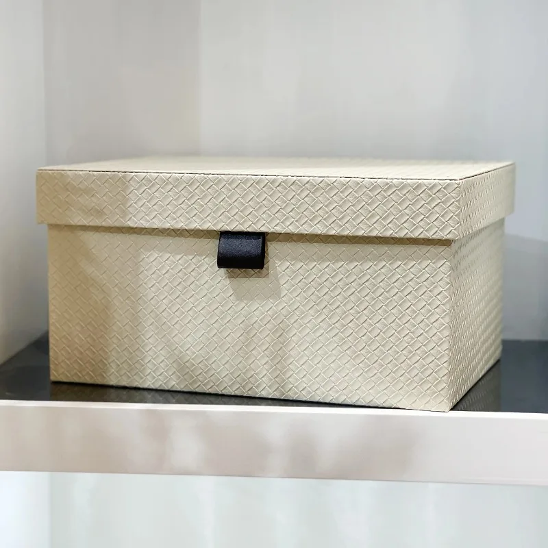 

Leather Home Storage Box, Jewelry Organizer Bin, Wardrobe Display Box, Closet Decorative Storage Tray for Accessories