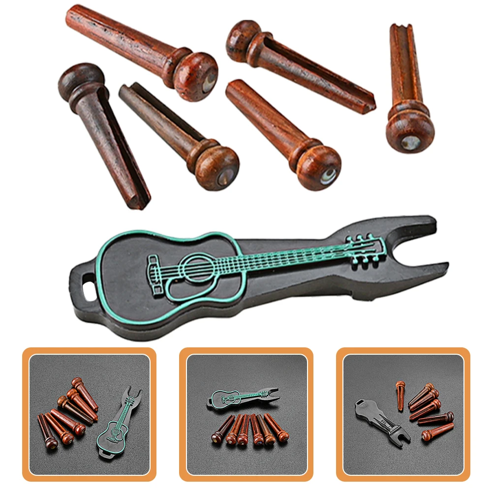 

Guitar String Set Pin Puller Repair Tools Bridge Wooden Instrument Pegs Pullers