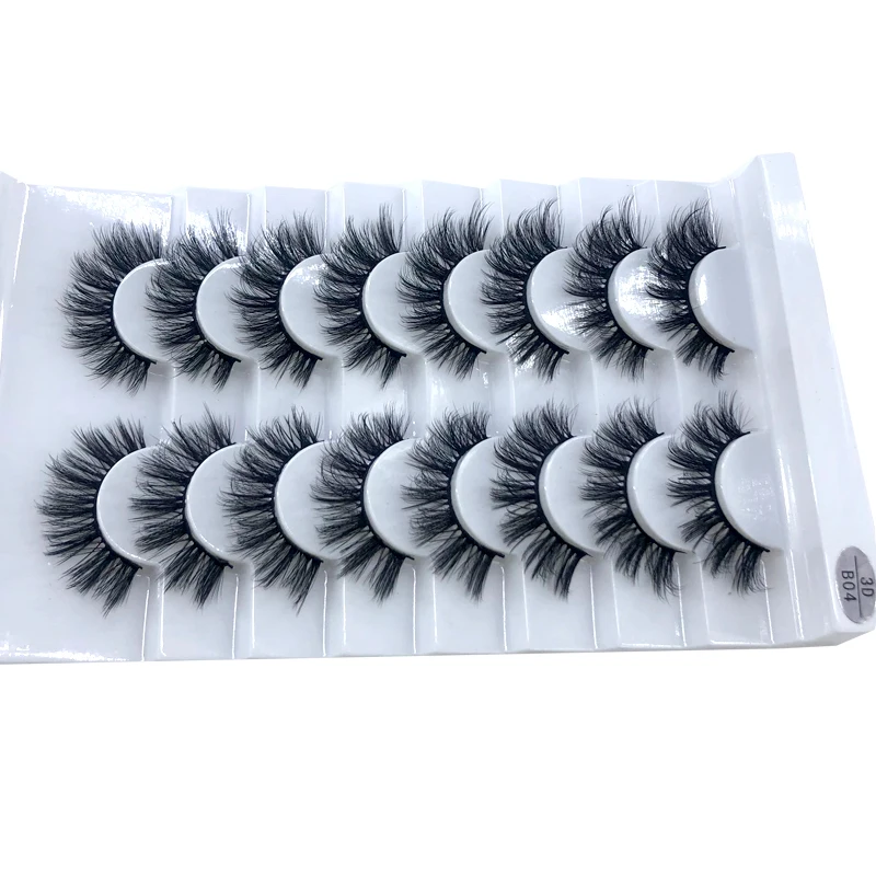 AMSDCN 8 Pairs of Natural False Eyelashes Long Makeup 3D Imitation Mink Fluffy Curly Crossed Eyelashes Extend Mink Eyelash Beaut