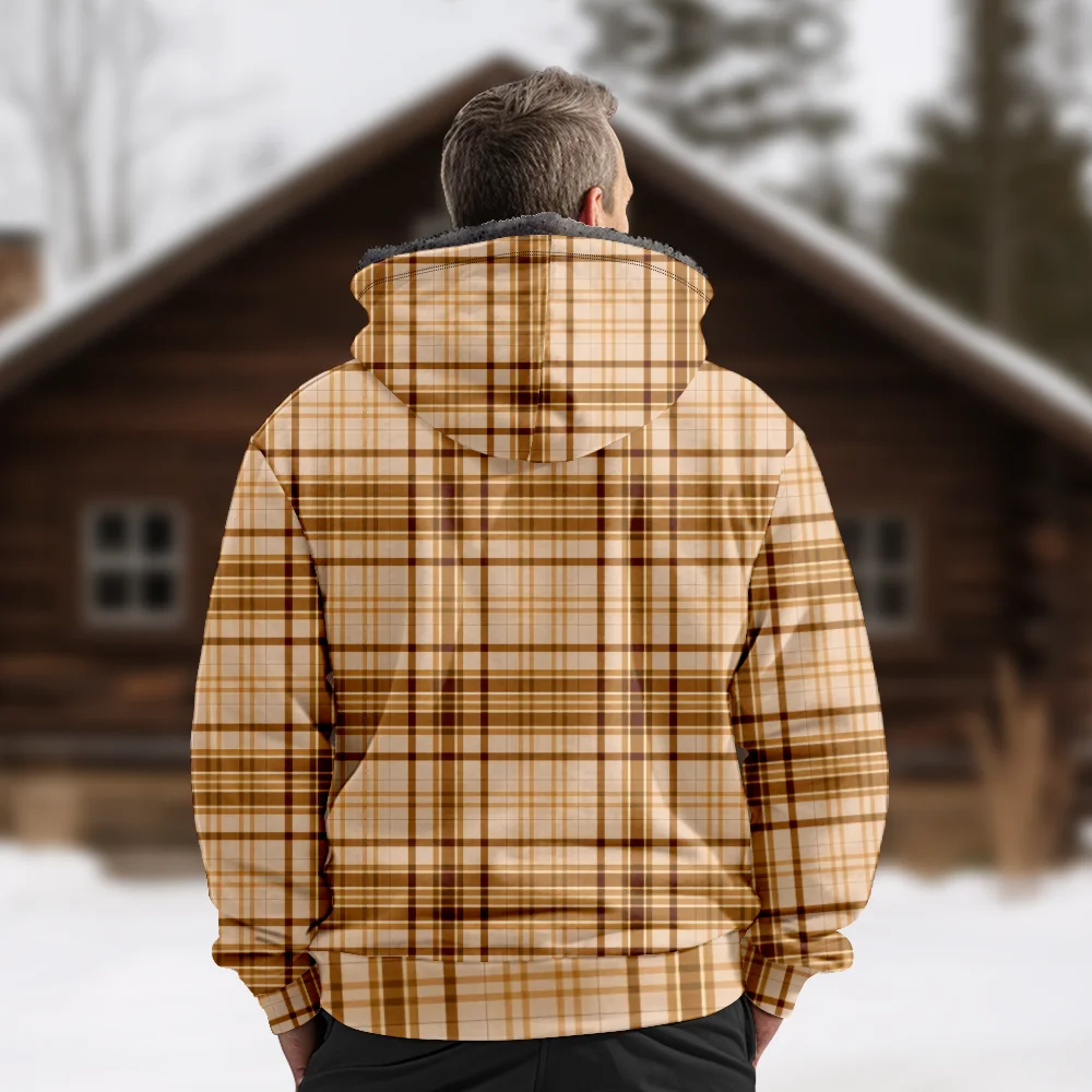 Men's Winter Jackets Coats,Yellow Plaid Striped Pattern Cotton Clothes Overcoat Moisture-wicking HOLIDAY Traveling