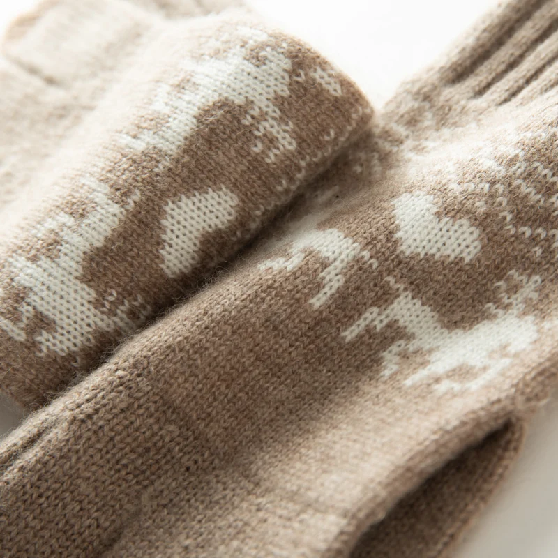 Winter High-Quality Cashmere Touch Screen Gloves Women Soft Warm Stretch Knit Mittens Full Finger Guantes Female Crochet Luvas