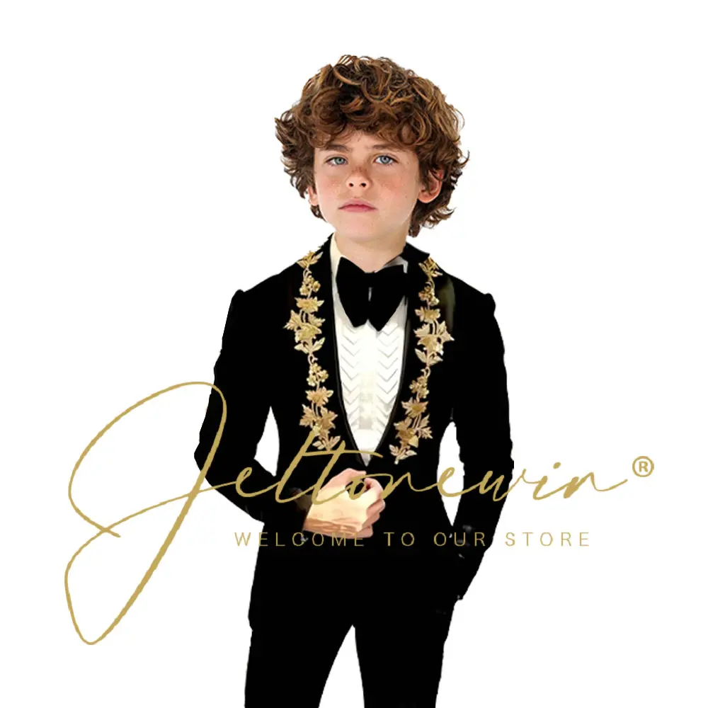 Kids Suit Wedding Tuxedo 2 Piece Jacket Pants Custom 3-16 Boys Clothes Blazer Set Full Outfit conjuntos de blazer Boys Suit