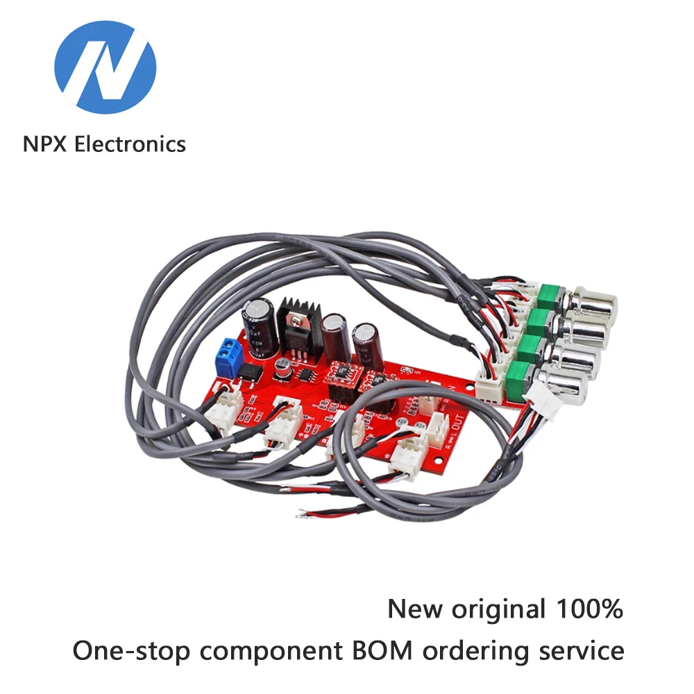 

Audio power amplifier preamplifier with tone control panel, high-end AD828 dual-channel high-low-mid frequency adjustment module