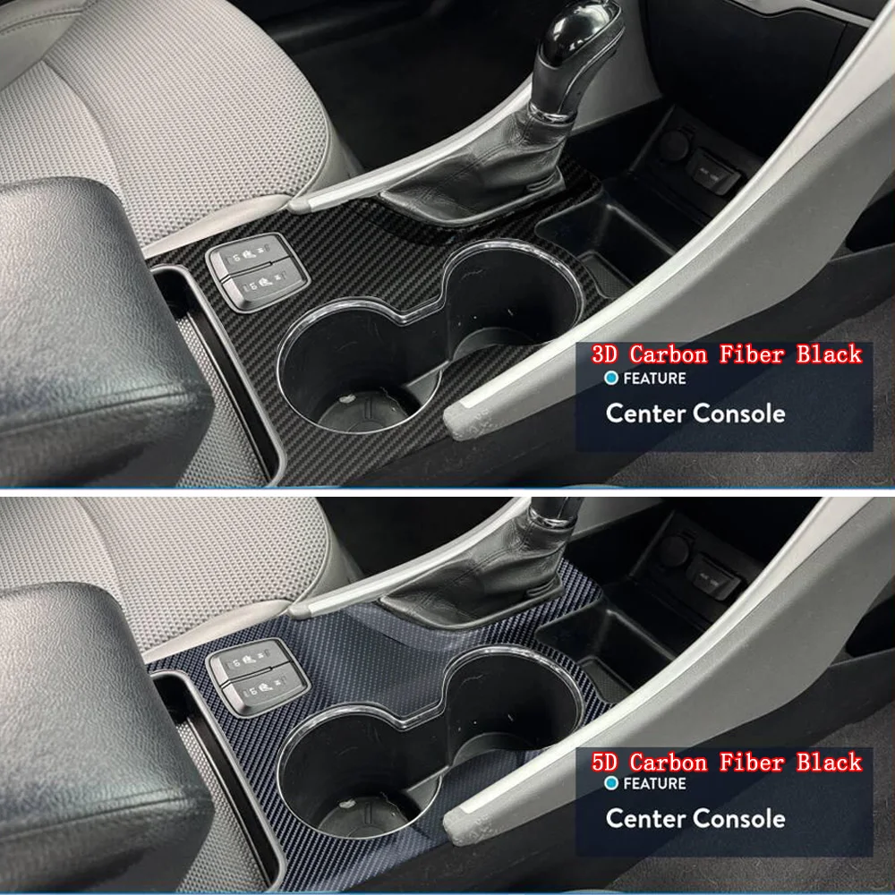 Car Interior Sticker Gear Box Protective Film For Hyundai sonata 8 YF 2011-2014 Car Gear Panel Sticker Carbon Fiber Black