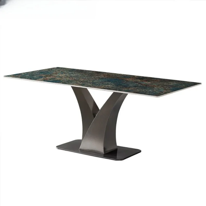 

Rock slab dining table and chair combination living room household small apartment Italian minimalist high-end supercrystalline