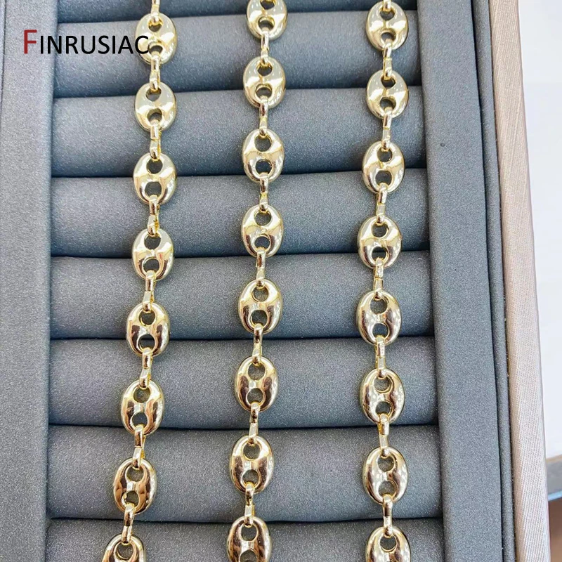 14K Gold Plated Alloy Metal Thick Punk Chain For Jewelry,Chunky Heavy Cable Link Chain for DIY Necklace Bracelet Making Findings view 2