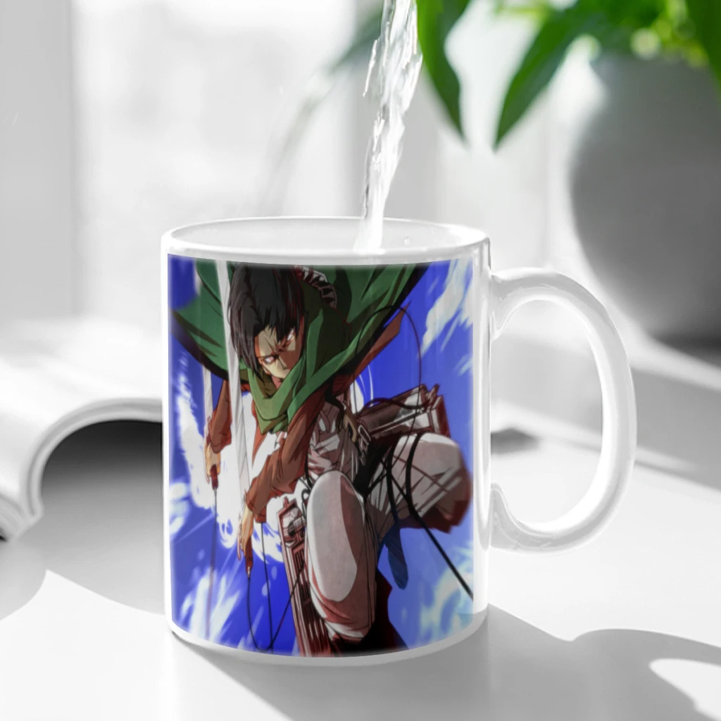 Anime Attack On Titan Soldier Commander Eren 11oz Afternoon Tea Mug Multifunctional Ceramic Coffee Mug Porcelain Coffee Cup