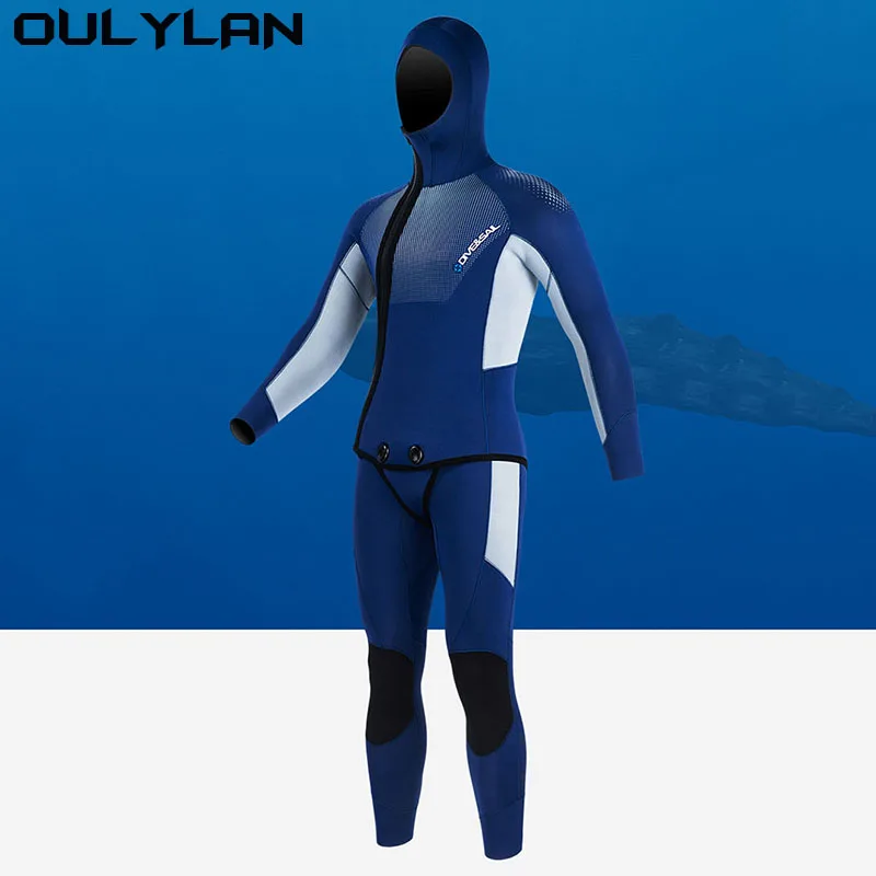 

Oulylan 5mm Scuba Diving Suit Men Women Neoprene Underwater Hunting Surfing Front Zipper Spearfishing 2pieces Keep Warm Wetsuit