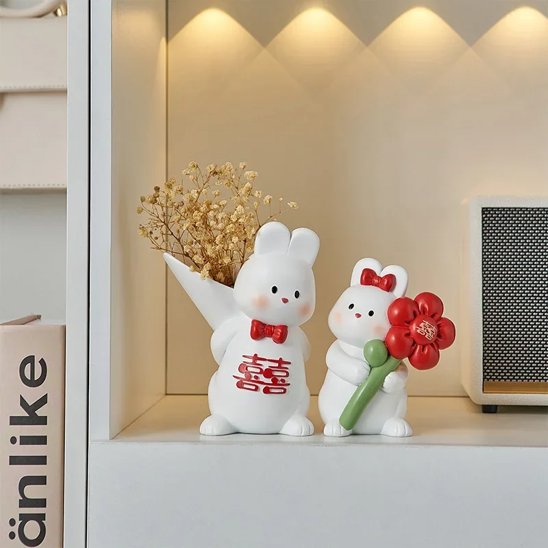 DSA rabbit vase ornament living room flower arrangement bedroom wedding room decoration couple engagement wedding gift