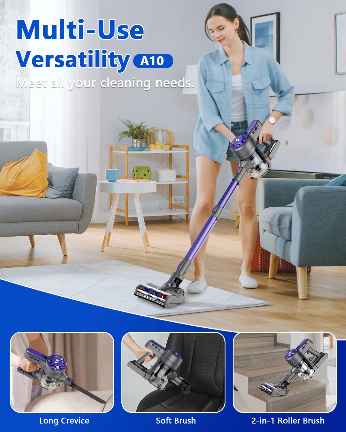 家庭用電動モーターポータブルワイヤレスコードレス電動スティック式ハンディ掃除機