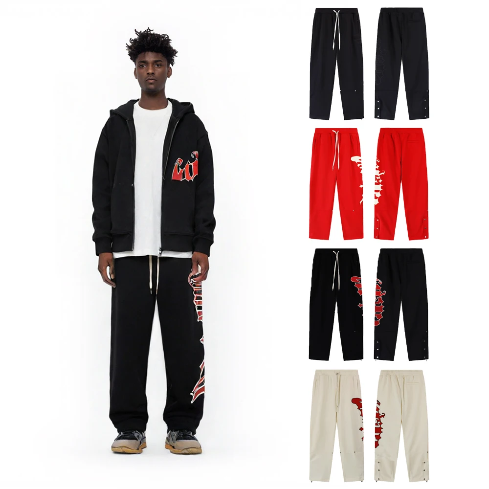 

Y2K High Street Style Loose Trousers Man's Clothing Hip-hop Embroidery Cotton Pants Casual Retro Oversized Baggy Sweat Pants Man