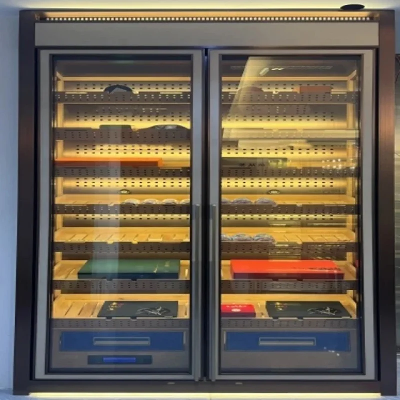 

custom.Most Popular Customized Cigar Humidor Cabinet Furniture Display Glass showcase Smoke Shop Mahogany Wood Cigar Cabinet