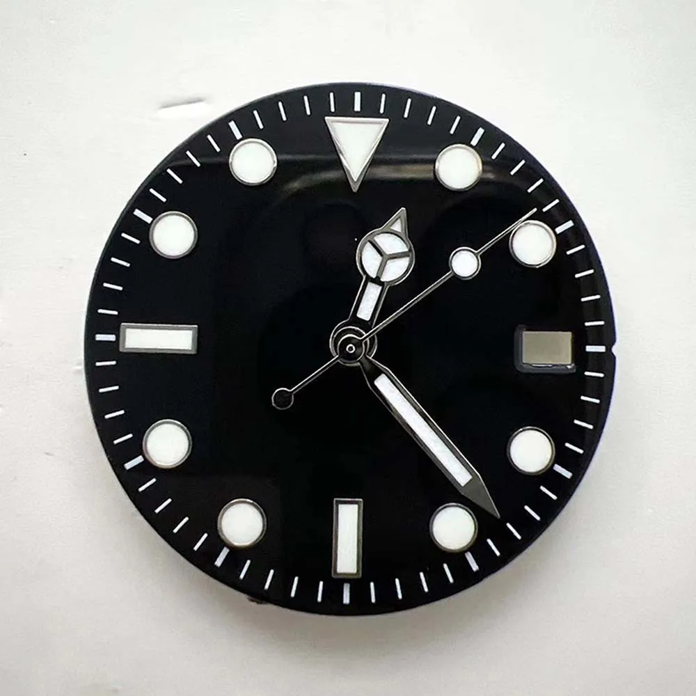 29mm Watch Dial + Watch Hands for NH35 Movement Blue Luminous Dials Green Luminous Pointers Spare Part