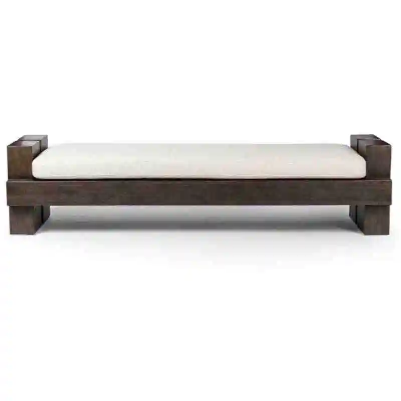 

New Chinese solid wood living room sofa stool bedroom fabric bedside stool creative foyer bench