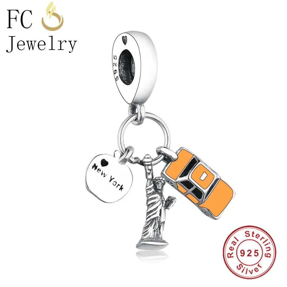 

Оригинальный Браслет-талисман FC Jewelry Fit из серебра 925 пробы с надписью «Нью-Йорк» и эмалью