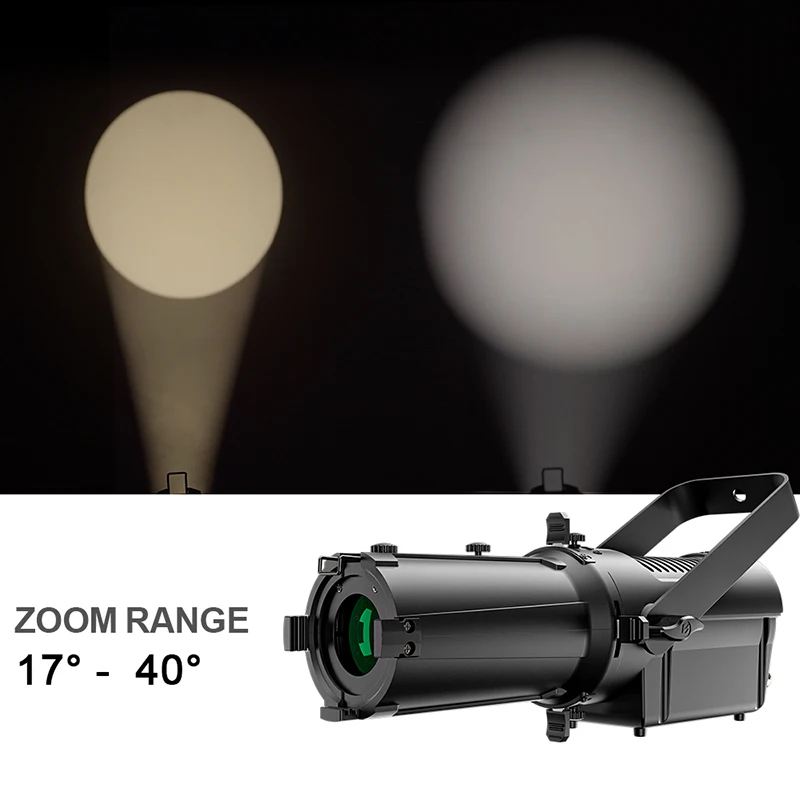 SHEHDS 100W High CRI 90+ Mini Leko Light Manual Zoom LEKO Silent Framing Profile Spotlight for Exhibition