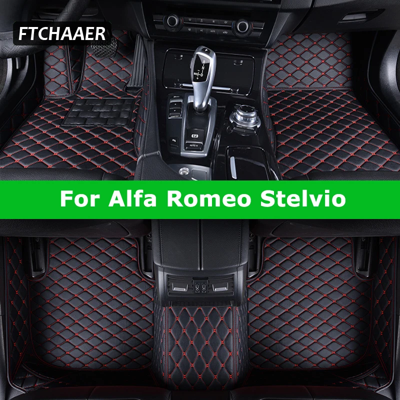 FTCHAAER Custom Car Floor Mats For Alfa Romeo Stelvio Auto Carpets Foot Coche Accessorie