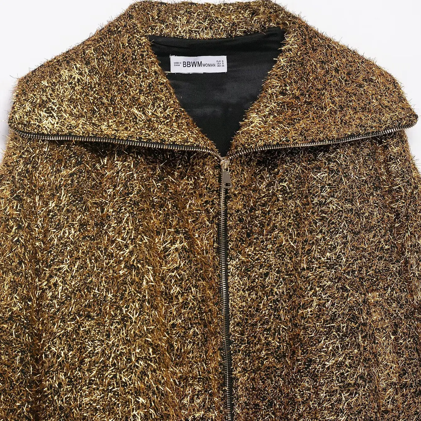 เสื้อแจ็คเก็ตผู้หญิงแฟชั่นสีเมทัลลิก รุ่นใหม่ ฤดูใบไม้ร่วง ปี 2025 ผ้าโพลีเอสเตอร์อเนกประสงค์ สไตล์ลำลอง