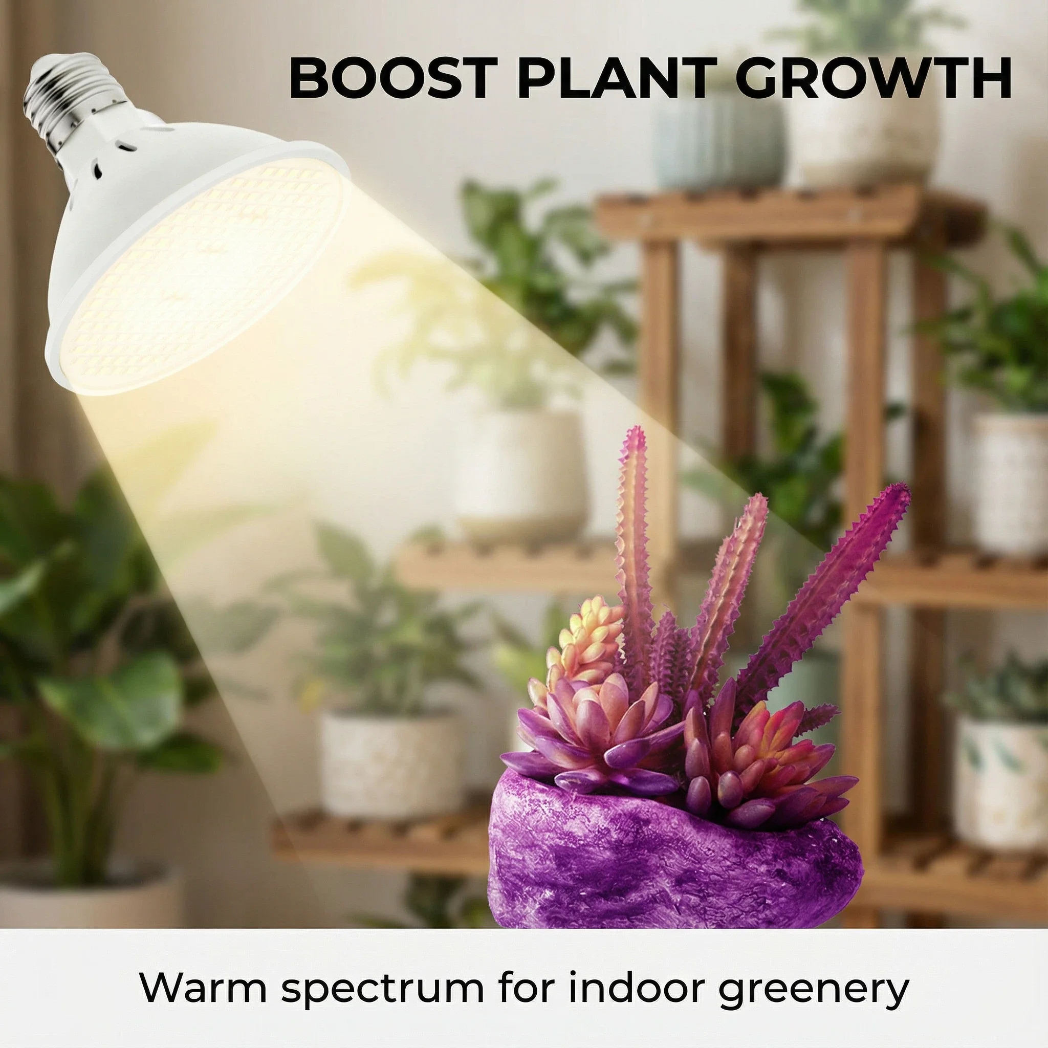 Full-Spectrum LED Plant Grow Light 200 LED Beads Warm White E27 Bulb 85-265V Compatible Plant Growth Lamp Cup