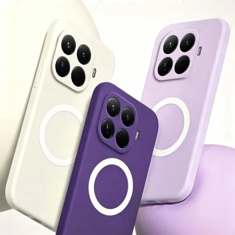 Coque Souple en Silicone Liquide Magnétique pour Xiaomi 17 15T 14T 13 Pro, Couleurs Vives, Protection de l'Objectif, Anti-chute