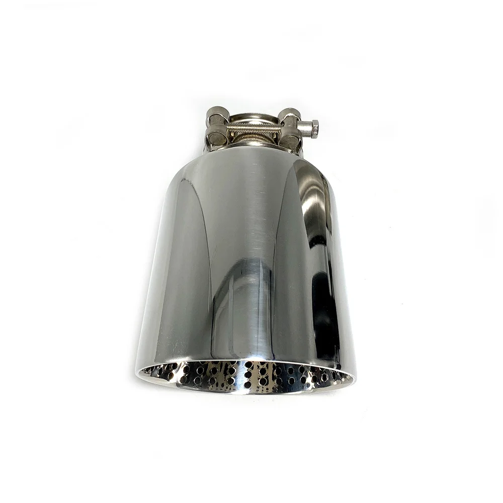 1Piece Cars Attachment Glossy Exhaust Pipe Stainless Steel 304 Tail Throat Horn Outlet Hole Large Diameter 89mm 101mm 114mm Size