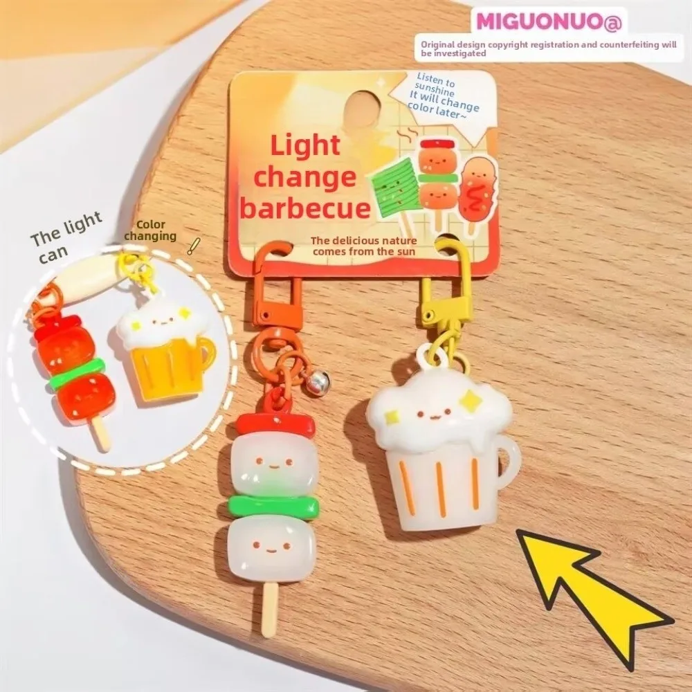 Funny Color-Changing Roast Duck Keychain Cartoon PVC Roast Duck Pendant Shrimp Soldiers Crab Generators Unique