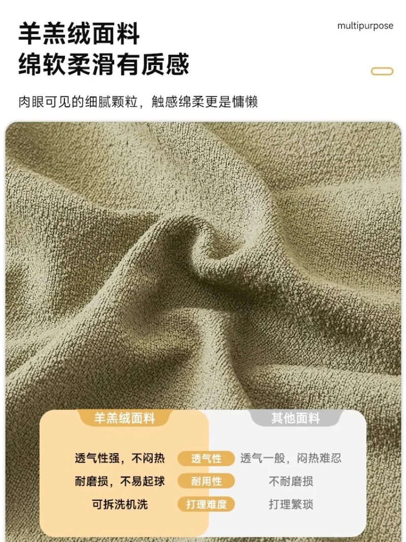 Cream wind removable lamb wool, storage sofa bed small apartment, living room three-person dual-use, sofa multi-function