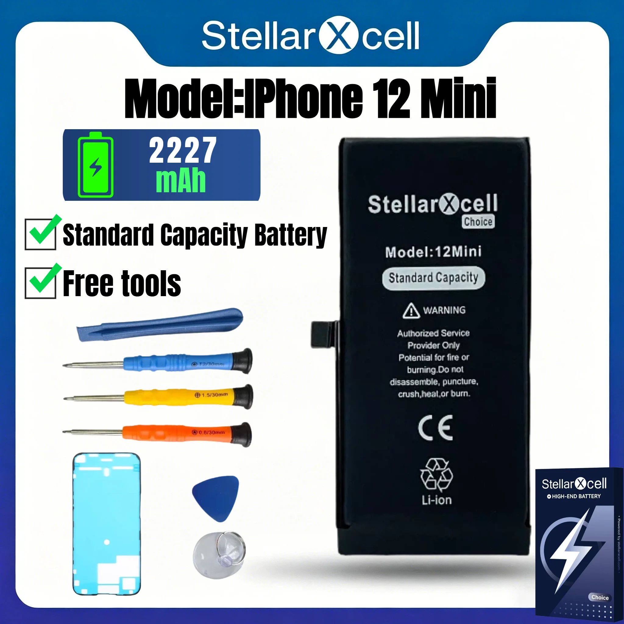 StellarXcell iPhone Battery 3501mAh for SE2 SE3 7 8 Plus