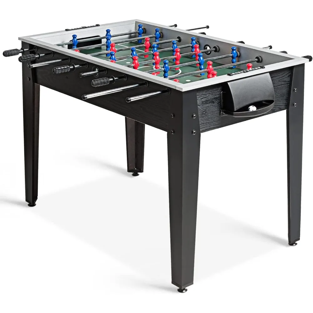 48'' Foosball Table, Wooden Soccer Games Table w/ 2 Footballs, Score Keepers, Indoor Home, Game Room, Arcade Competition