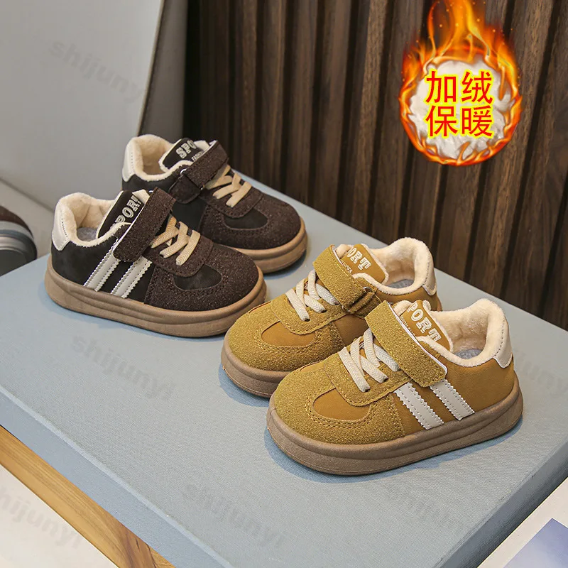 

Children's Sneakers 2025 Autumn Winter New Boys Girls Retro Sports Shoes Kids Toddler Non-Slip Comfortable Casual Cotton Shoes