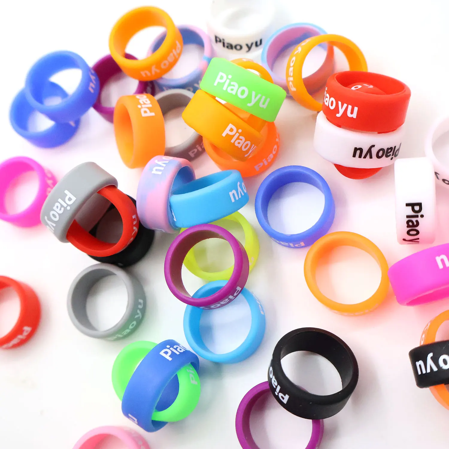 13mm/20mm 20PCS Schutzhülle Silikon Ring Farbe Dekorative Ring Angelrute Schleuder Anti-slip O-ring griff Band Schweiß Gürtel – Detail 1