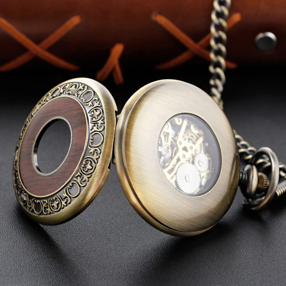 Luxury Antique Steel Mysterious Relief Mechanical Pocket Watch Vintage Gentleman Analog Signal Clock Women Jewelry Gift