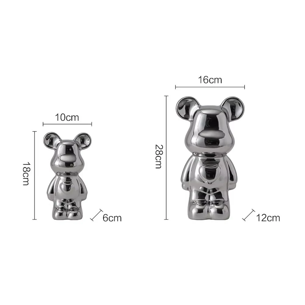 18/28 cm Ästhetische Bärenfigur aus Keramik, Teddybär-Deko, Actionfigur, Skulptur, Ornament für Raumdekoration, Heimdekoration, Kunsthandwerk – Detail 4