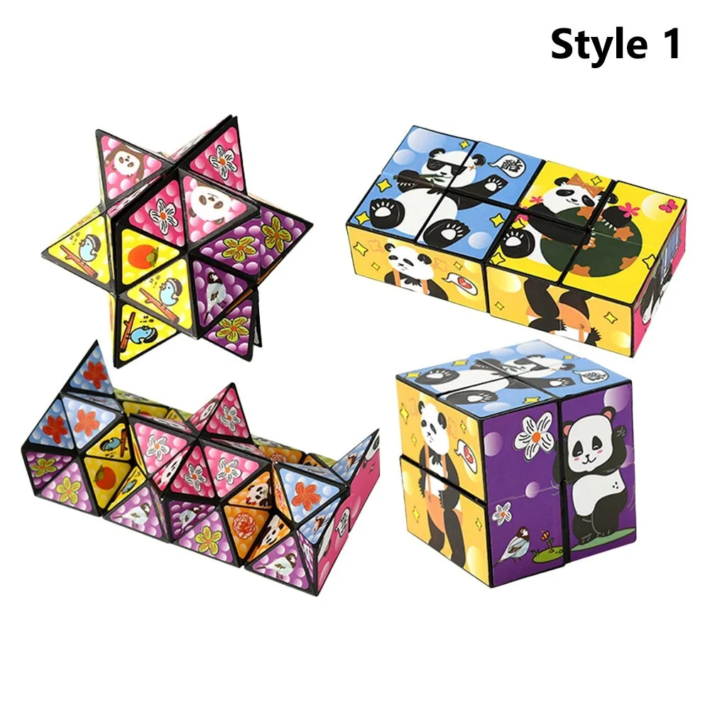 

Panda Infinite Magic Cube, переворачивающаяся декомпрессионная головоломка, трехмерная маленькая игрушка, игрушки, подарки, антистрессовая коробка для изменения формы