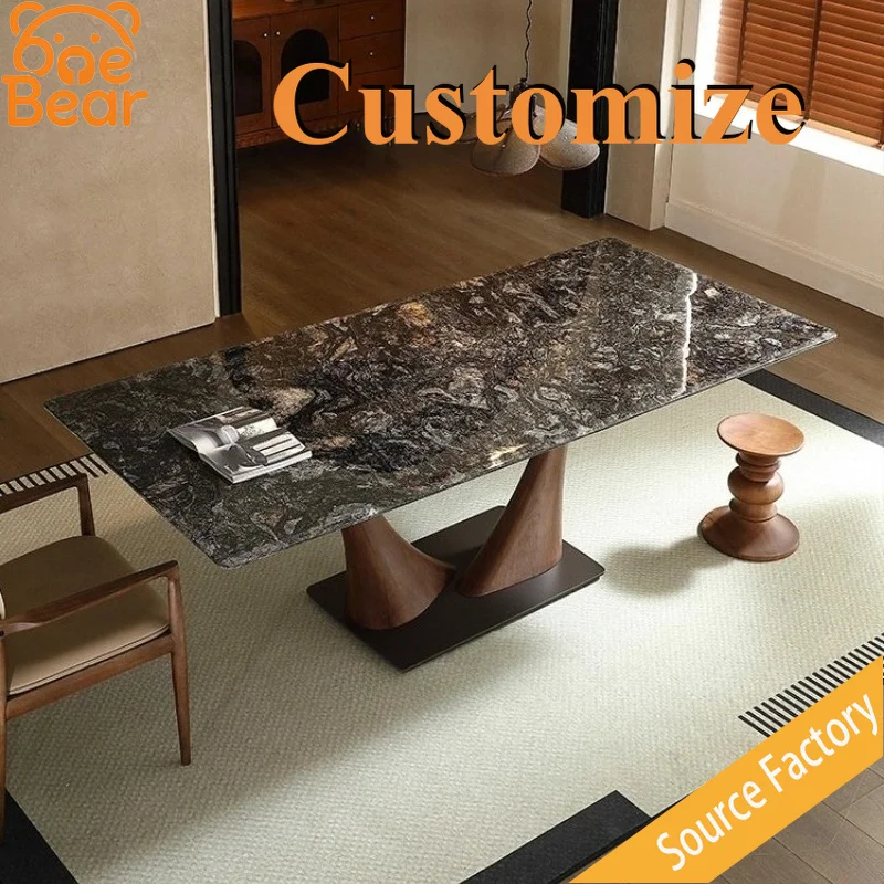 Any Size Custom Peak Vein Marble Dining Table Mountain Grain Texture Waterproof Anti Stain Wear Resistant Unique Dining Table