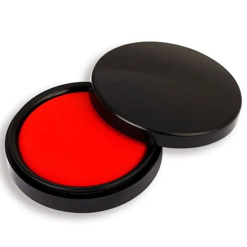 1 قطعة مختمة حمراء لختم صندوق حبر محمول سريع الجفاف مناسب لنسخ بصمات الأصابع اللوازم المكتبية وسادة ختم كبيرة #6