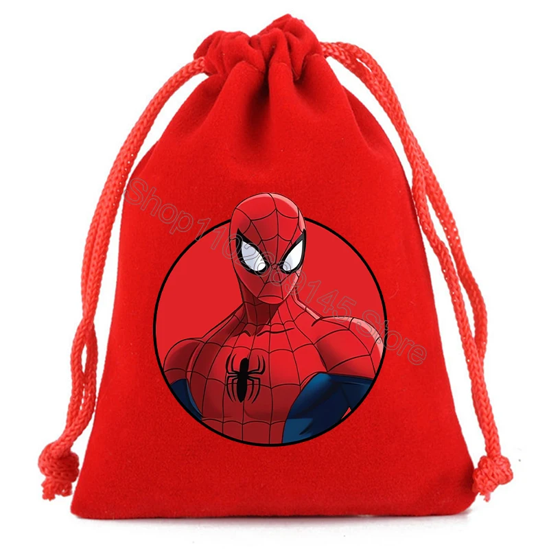 Marvel Spiderman Drawstring Bag Kids Cartoon Printed Storage Bags Boys Tote Bag Child Handbag Sports Travel Bags Birthday Gifts